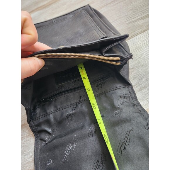 Vintage Fossil 1954 Black Leather Crossbody Shoulder Bag Purse  75082 Handbag - Picture 15 of 16